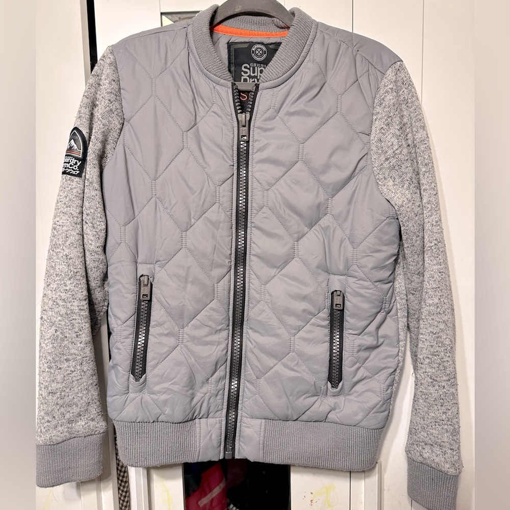 Superdry varsity mixed materials jacket